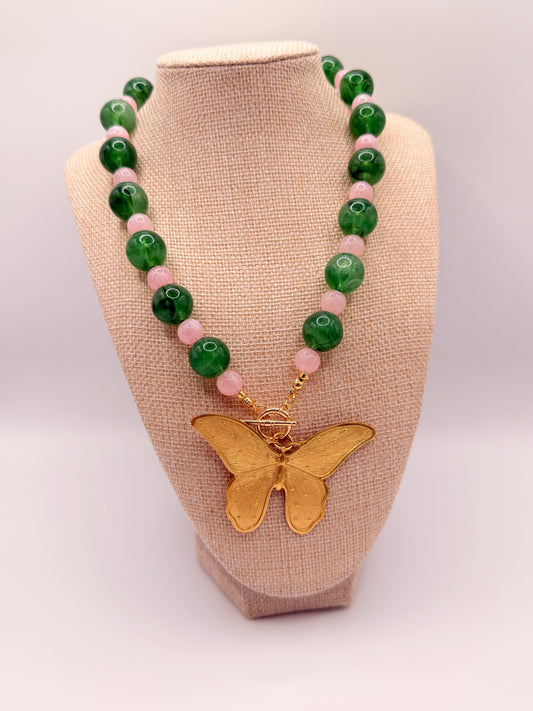 Green and Pink Lola w/ Large Butterfly
