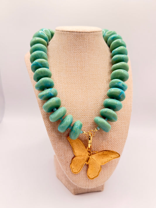 Teal Calista w/ Large Butterfly