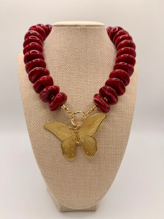 Calista Necklace w/ Large Butterfly